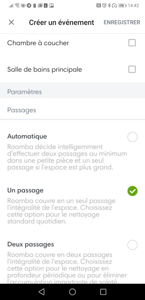 rooomba i7+ 1 ou 2 passages