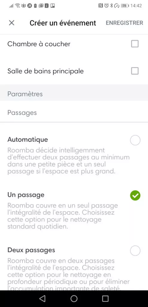 rooomba i7+ 1 ou 2 passages
