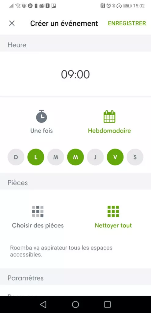programmation roomba i7+