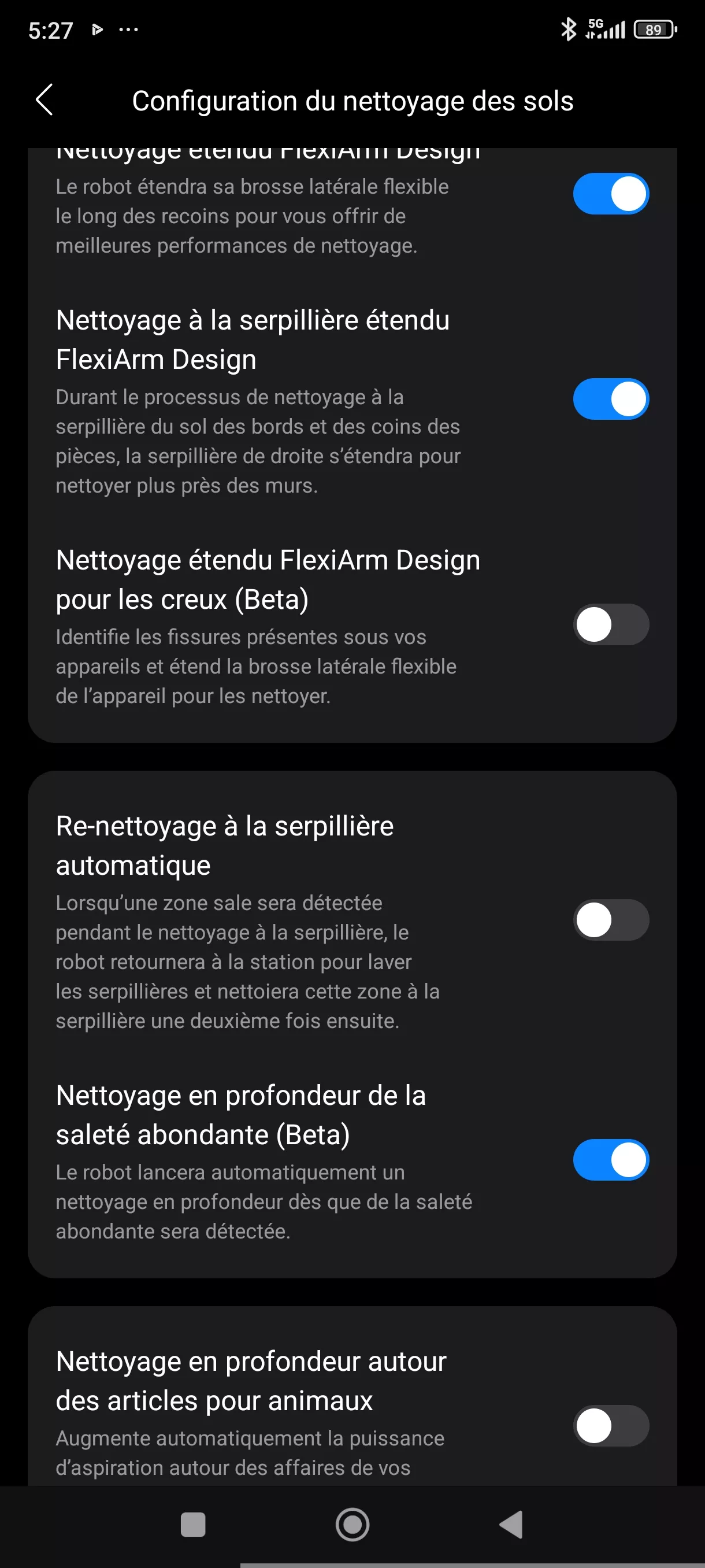 Application Roborock configuration sols FlexiArm